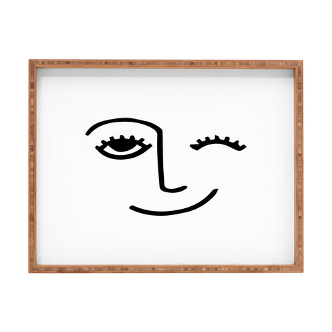 Mambo Art Studio Wink Face Rectangular Tray