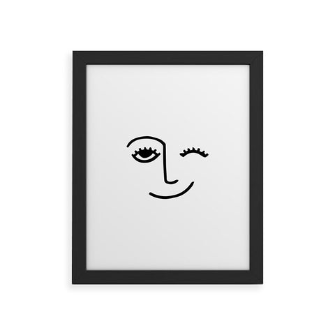 Mambo Art Studio Wink Face Framed Art Print