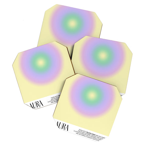 Mambo Art Studio Yellow Aura Coaster Set