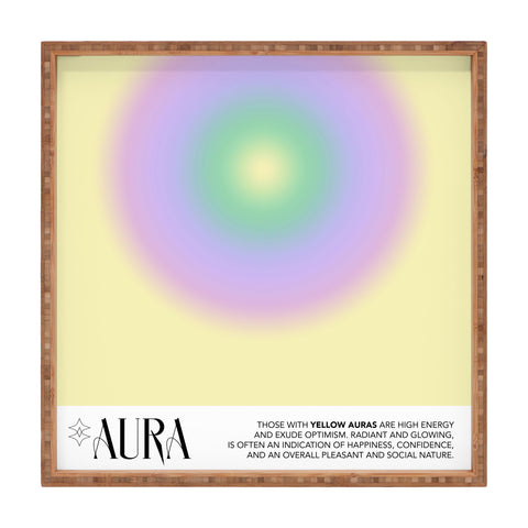 Mambo Art Studio Yellow Aura Square Tray