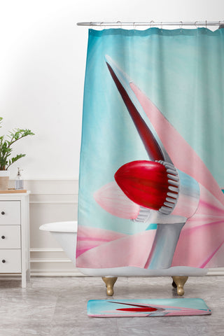 Mandy Hazell 1959 Cadillac Shower Curtain And Mat