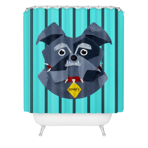 Mandy Hazell Dog Bot Shower Curtain
