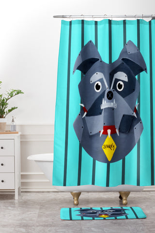 Mandy Hazell Dog Bot Shower Curtain And Mat