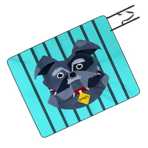 Mandy Hazell Dog Bot Picnic Blanket