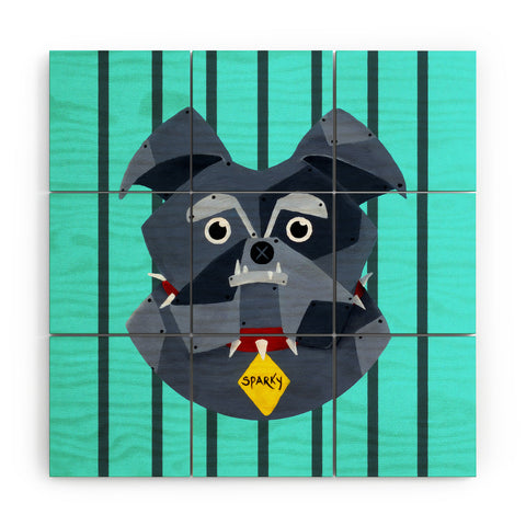 Mandy Hazell Dog Bot Wood Wall Mural