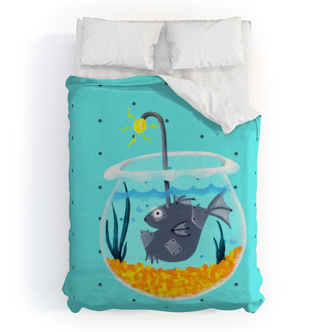 Mandy Hazell Fish Bot Duvet Cover