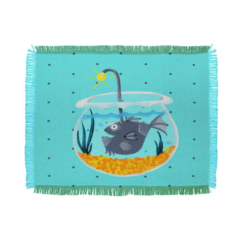 Mandy Hazell Fish Bot Throw Blanket