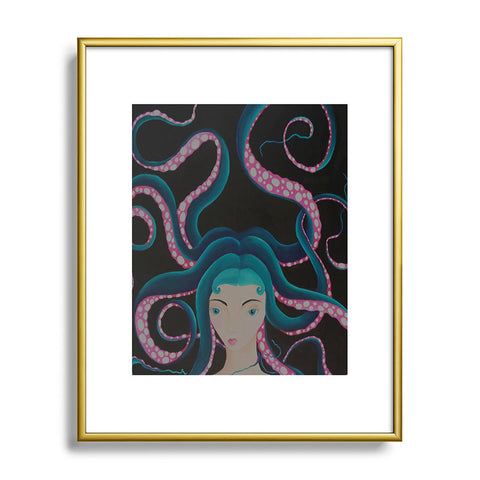 Mandy Hazell Octo Hair Metal Framed Art Print