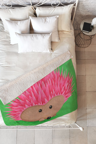Mandy Hazell Ollie Hedgehog Fleece Throw Blanket