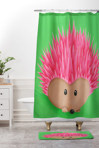Mandy Hazell Ollie Hedgehog Shower Curtain And Mat