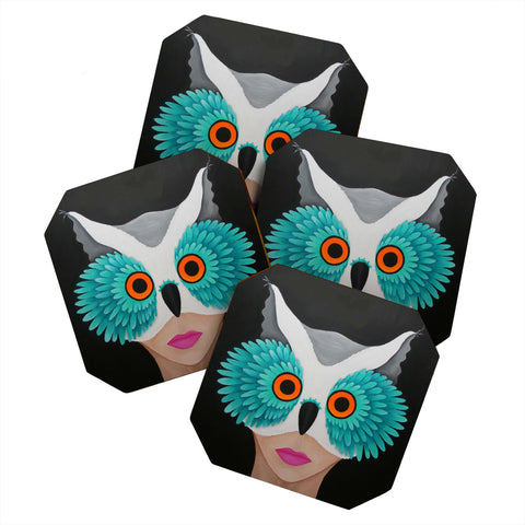 Mandy Hazell Owl Lady Coaster Set