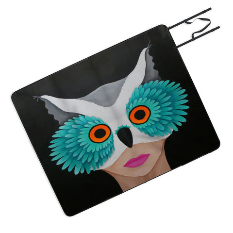 Mandy Hazell Owl Lady Picnic Blanket