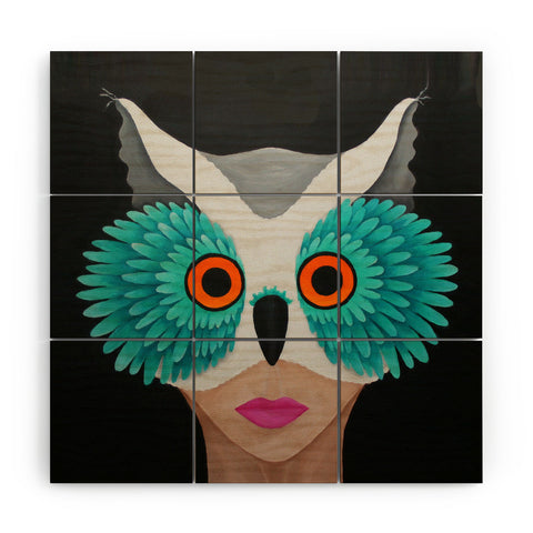 Mandy Hazell Owl Lady Wood Wall Mural