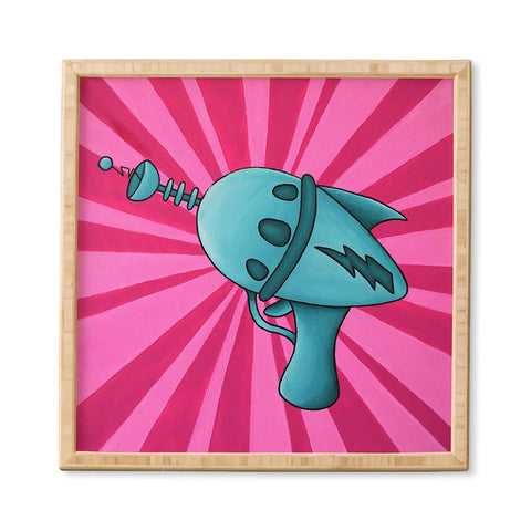 Mandy Hazell Pew Pew Teal Framed Wall Art