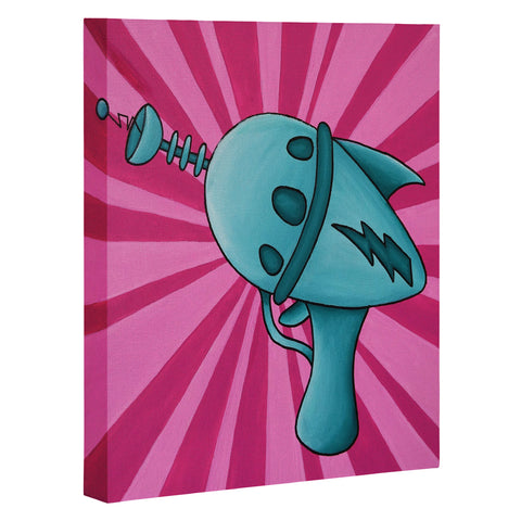 Mandy Hazell Pew Pew Teal Art Canvas