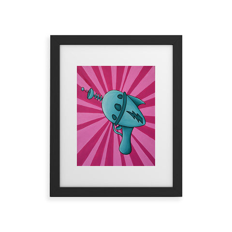 Mandy Hazell Pew Pew Teal Framed Art Print