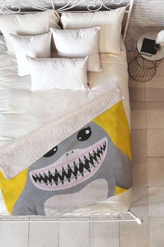 Mandy Hazell Shark Tooth Sally Fleece Throw Blanket