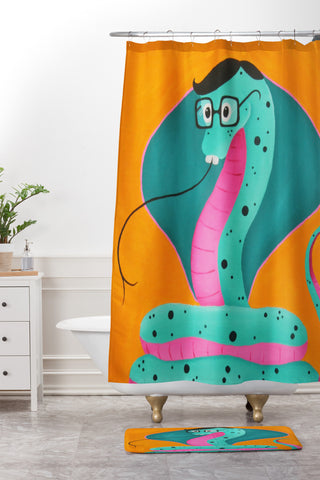 Mandy Hazell Smart Snake Shower Curtain And Mat