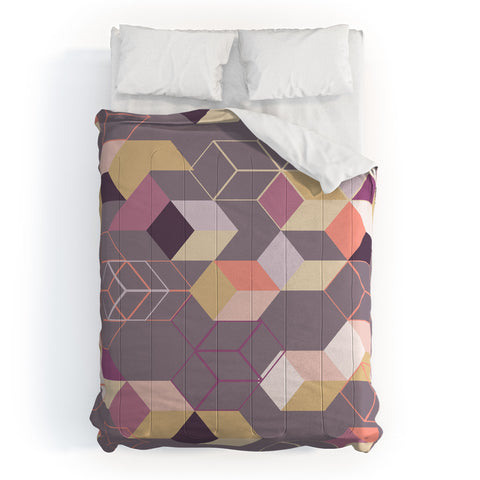 Mareike Boehmer 3D Geometry Cubes 1 Comforter