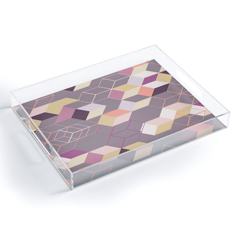 Mareike Boehmer 3D Geometry Cubes 1 Acrylic Tray