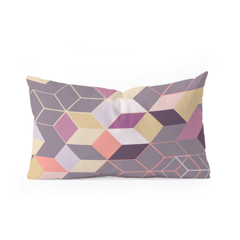 Mareike Boehmer 3D Geometry Cubes 1 Oblong Throw Pillow