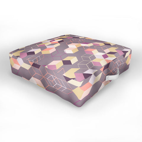 Mareike Boehmer 3D Geometry Cubes 1 Outdoor Floor Cushion