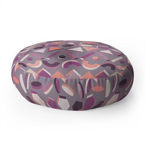 Mareike Boehmer 3D Geometry Stand In Line 1 Floor Pillow Round