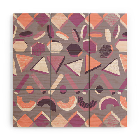Mareike Boehmer 3D Geometry Stand In Line 1 Wood Wall Mural