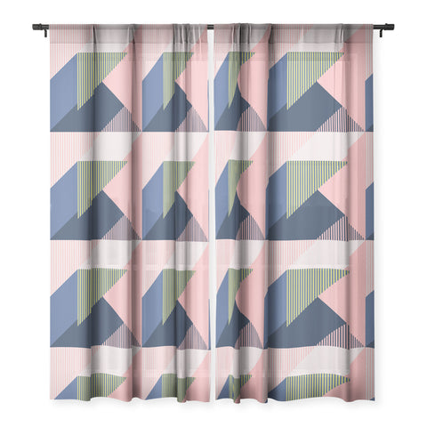 Mareike Boehmer Color Blocking Minimal 1 Sheer Window Curtain