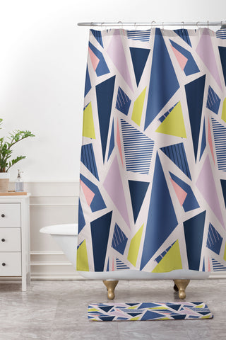 Mareike Boehmer Color Blocking Triangles 1 Shower Curtain And Mat