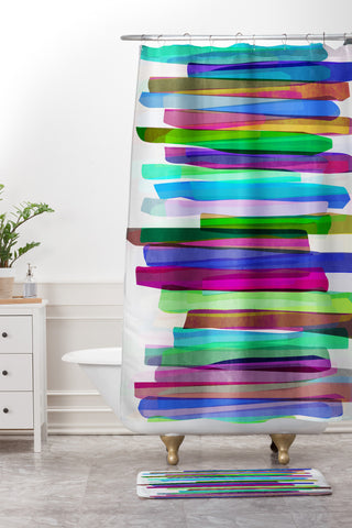 Mareike Boehmer Colorful Stripes 3 Shower Curtain And Mat
