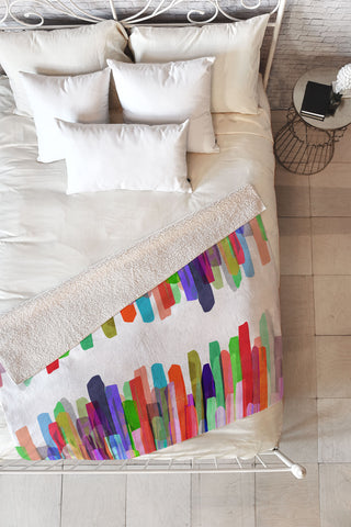 Mareike Boehmer Colorful Stripes 5 Fleece Throw Blanket
