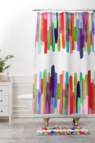 Mareike Boehmer Colorful Stripes 5 Shower Curtain And Mat