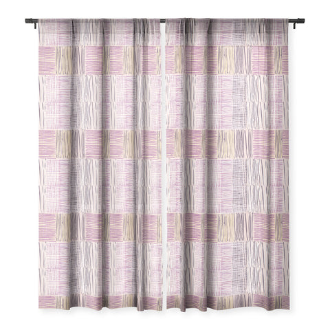 Mareike Boehmer Dots and Lines 2 Fine Lines Rose Sheer Window Curtain