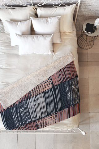 Mareike Boehmer Dots and Lines 2 Fine Lines Fleece Throw Blanket