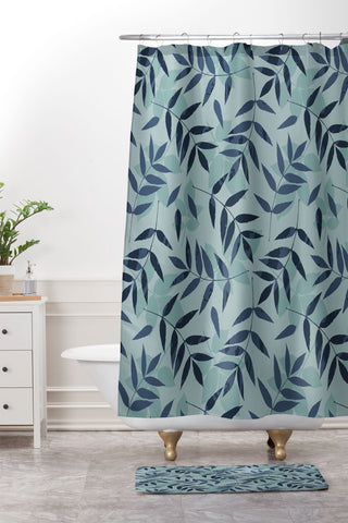 Mareike Boehmer Leaves Scattered 1 Shower Curtain And Mat