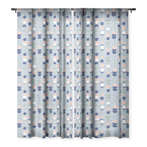 Mareike Boehmer Sketched Lined Up 1 Sheer Window Curtain