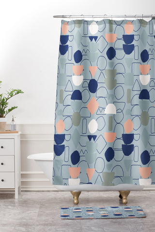 Mareike Boehmer Sketched Lined Up 1 Shower Curtain And Mat