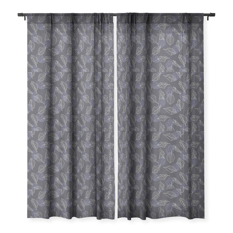 Mareike Boehmer Sketched Nature Leaves 1 Sheer Window Curtain