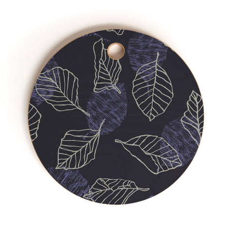 Mareike Boehmer Sketched Nature Leaves 1 Cutting Board Round