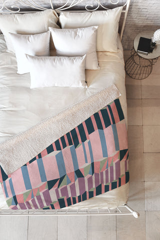 Mareike Boehmer Straight Geometry City 1 Fleece Throw Blanket