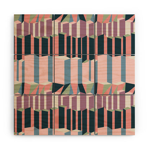 Mareike Boehmer Straight Geometry City 1 Wood Wall Mural