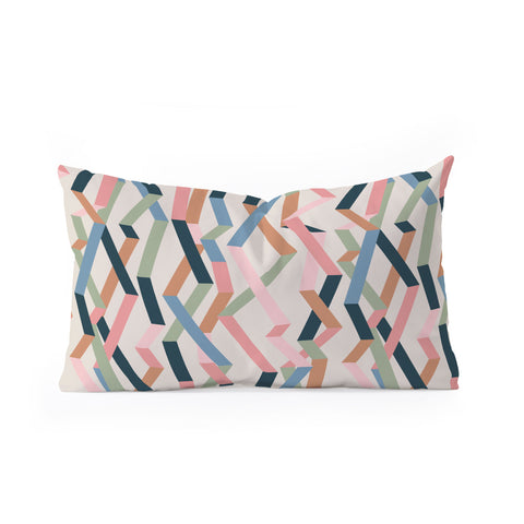 Mareike Boehmer Straight Geometry Ribbons 1 Oblong Throw Pillow