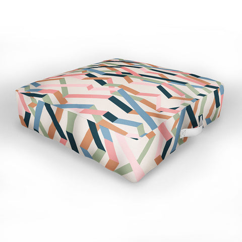 Mareike Boehmer Straight Geometry Ribbons 1 Outdoor Floor Cushion