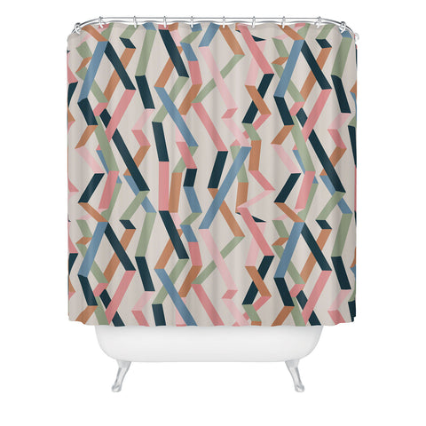 Mareike Boehmer Straight Geometry Ribbons 1 Shower Curtain