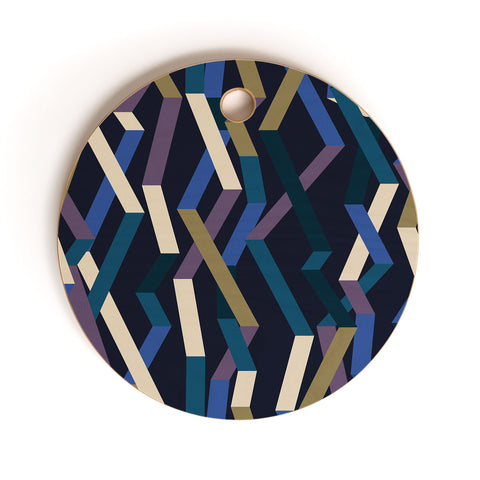 Mareike Boehmer Straight Geometry Ribbons 2 Cutting Board Round