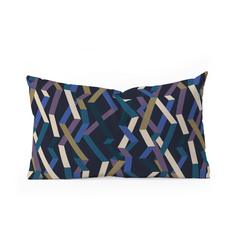 Mareike Boehmer Straight Geometry Ribbons 2 Oblong Throw Pillow