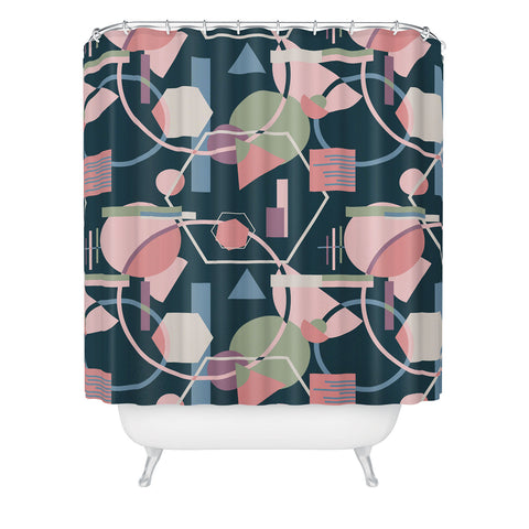 Mareike Boehmer Straight Geometry Wild 1 Shower Curtain