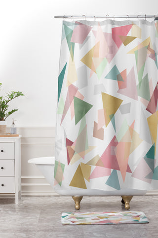 Mareike Boehmer Triangle Confetti 1 Shower Curtain And Mat