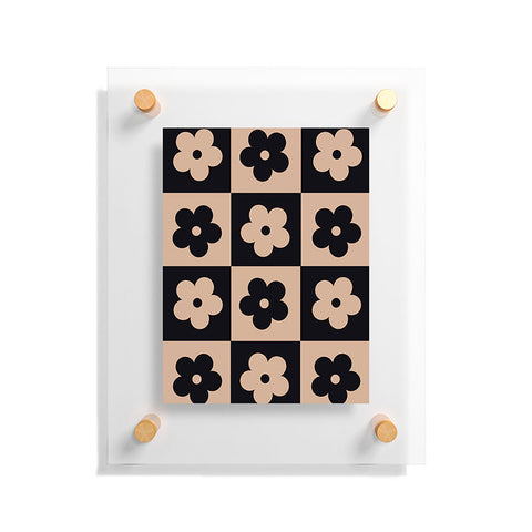 MariaMariaCreative Bloom Check Tan Floating Acrylic Print
